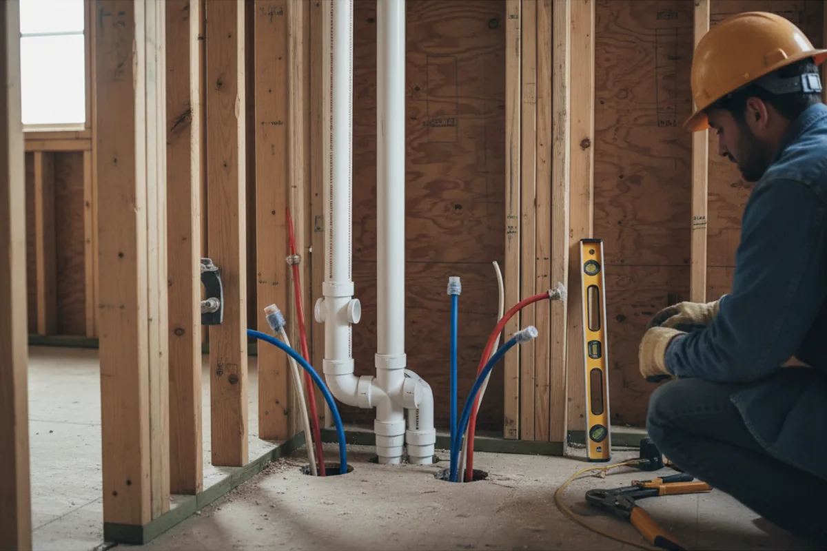 Drain and supply rough-in during Garbage Disposal Repair in Ripon